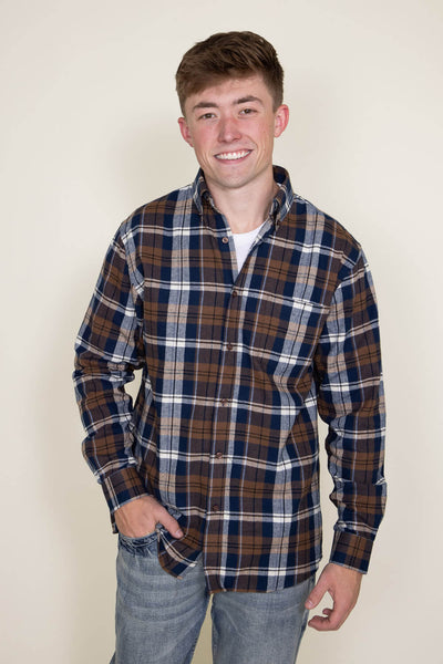 Scope Apparel, L.P. Plaid Flannel Shirt for Men in Blue at Glik's , S