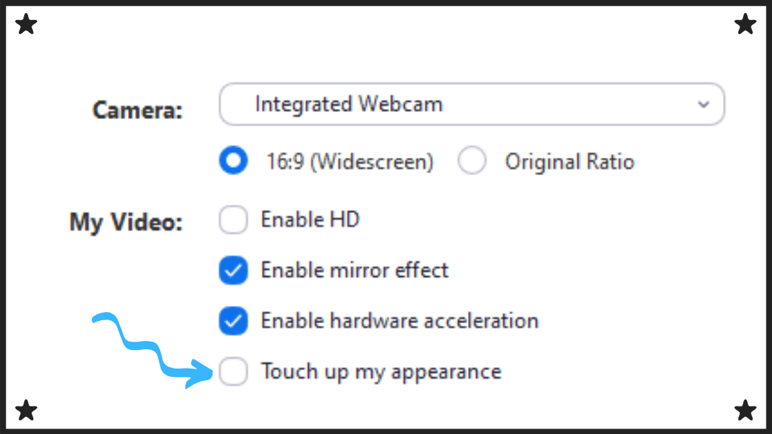 How to Touch up your appearance on Zoom