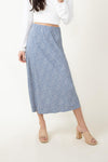 Ditsy Floral Midi Skirt For Women In Blue