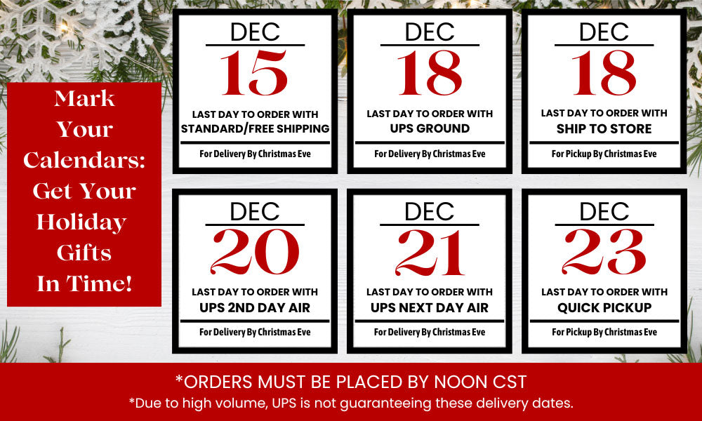 Glik's Holiday Shipping Schedule 2023