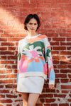 Flower Print Sweater For Women In Cream/multi
