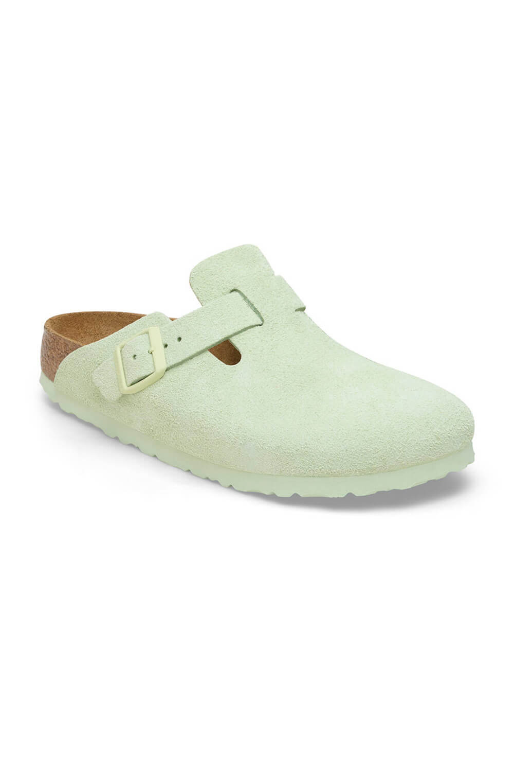 Birkenstock Boston Soft Footbed Clogs for Women in Faded Lime | 1027678