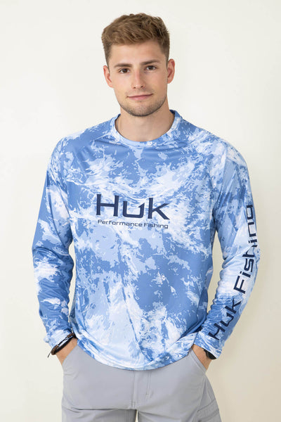 Huk Fishing Vented Pursuit Logo Graphic Long Sleeve Shirt for Men