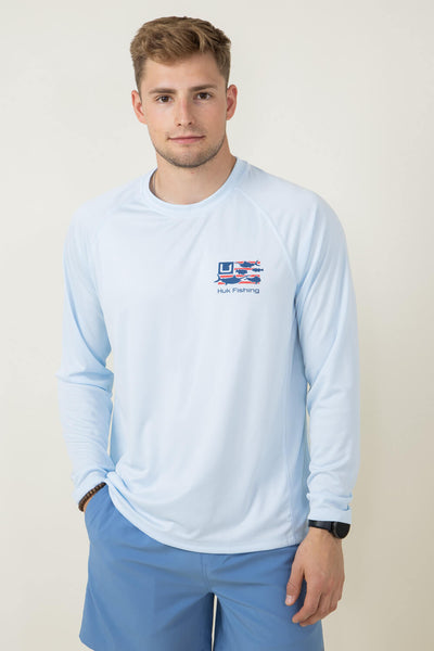 Huk Men's Vented Pursuit Shirt - Long Sleeve - Harbor Mist