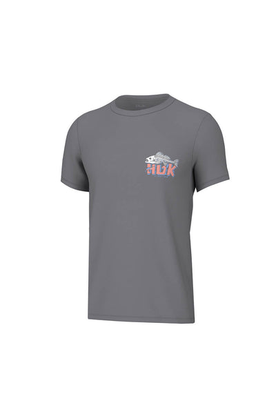 Huk Fishing Youth Slice Logo T-Shirt for Boys in Black
