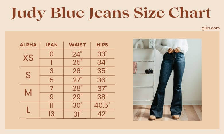 Judy Blue Size Chart – Glik's