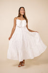 Back Zipper Tiered Spaghetti Strap Smocked Sweetheart Midi Dress With a Bow(s)