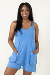 Pocketed Sleeveless Cotton Romper