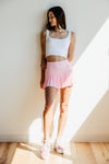 Pleated Mini Tennis Skirt For Women In Pink