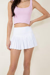 Pleated Mini Tennis Skirt For Women In White