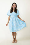 Cotton Floral Print Puff Sleeves Sleeves Shirred Summer Dress