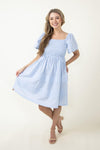 Summer Cotton Shirred Puff Sleeves Sleeves Dress