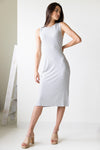 Sleeveless Fitted Ribbed Slit Dress by Thread And Supply