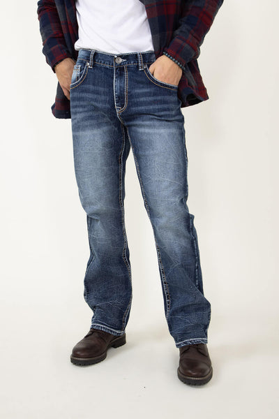 True Luck Zachary Bootcut Stretch Jeans for Men