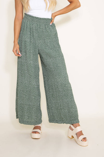 D2521 - Smocked Waistband Flowy Pants