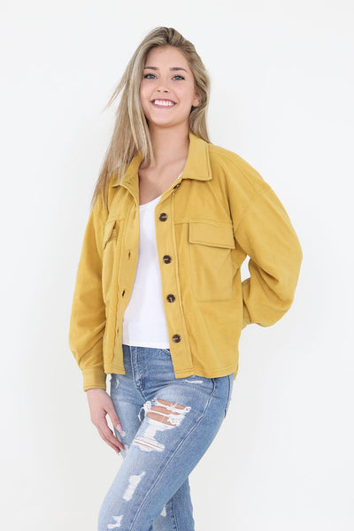 Melliflo Womens Long Sleeve Denim Shacket Jacket