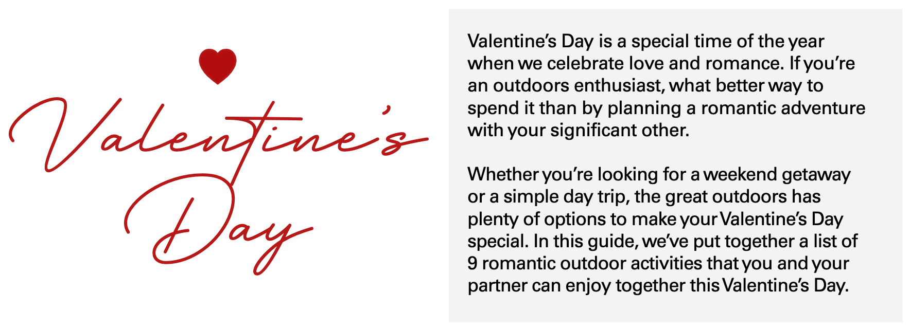 Valentine's Day Ideas for Outdoor Enthusiasts