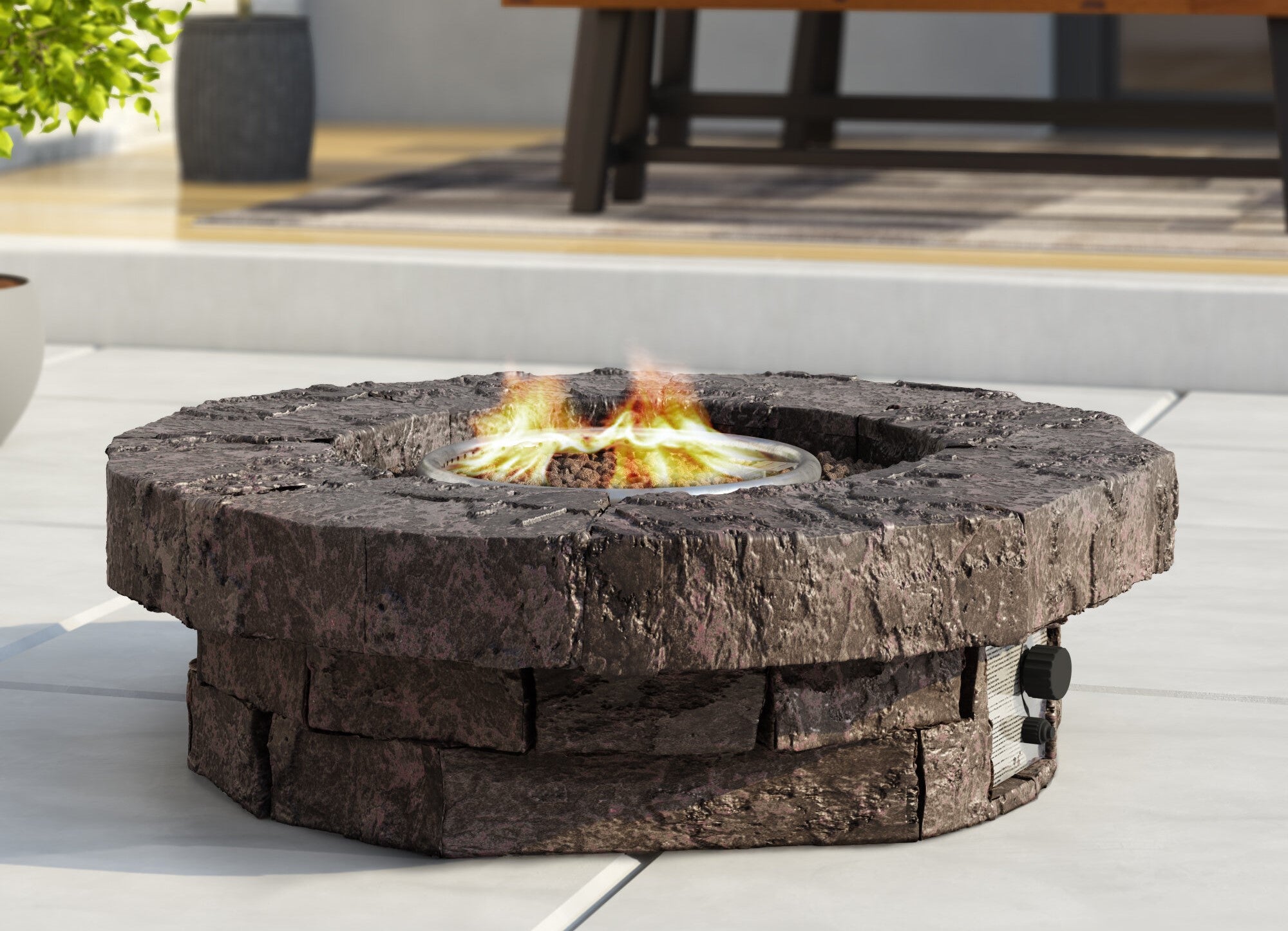 kimily round propane fire pit