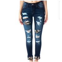 leopard print kancan jeans