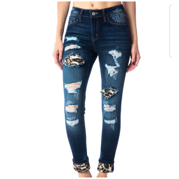 leopard print kancan jeans