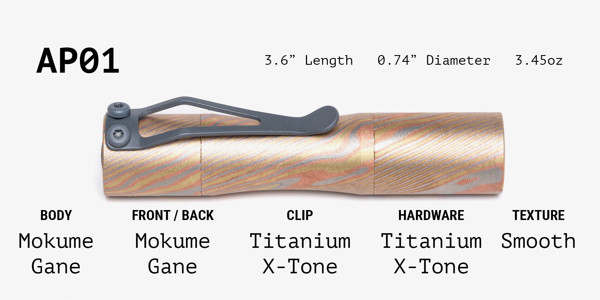 Mokume Gane Apollo Flashlight