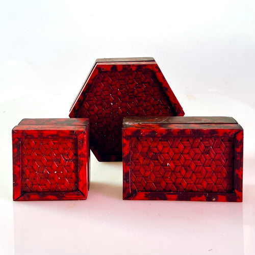 Set of Bamboo Trinket Boxes