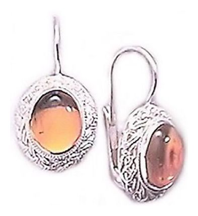 Amber Twilight Silver Earrings