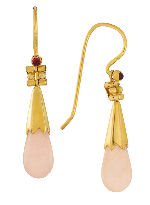 Boscoreale Tassel Rose Quartz Earrings