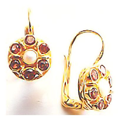 Cupid's Cluster Garnet and Pearl Earrings