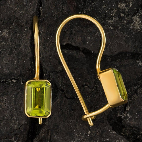 Contemporary Drop Peridot Earrings