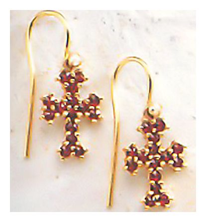 Crimea Garnet Screw Back Earrings