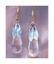 Crystal Pear Screw Back Earrings