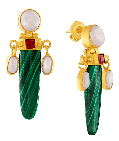 Dancing Malachite Earrings