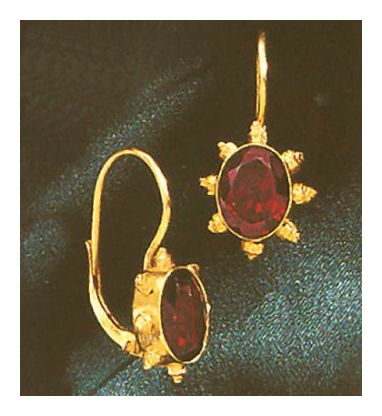 Garnet Sunburst Star Earrings