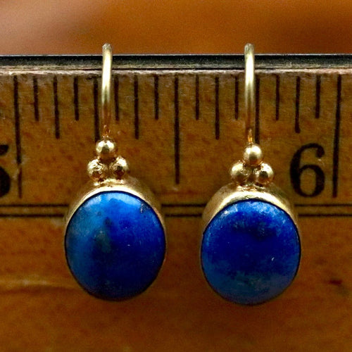 Greek Granule Lapis Earrings