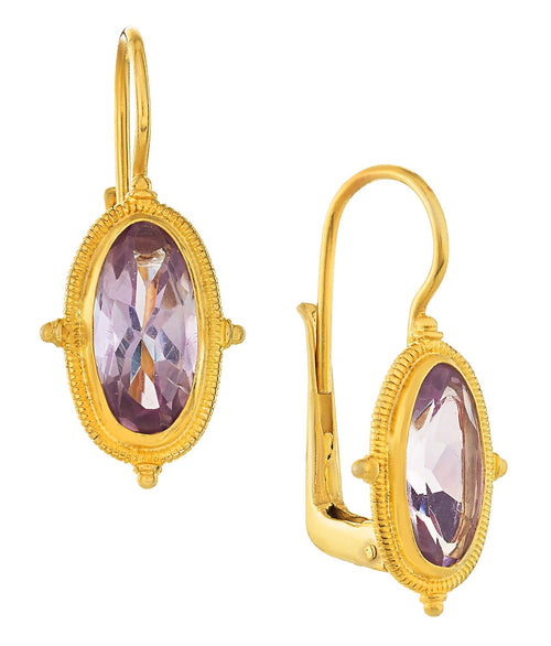 Lewis Carroll Amethyst Earrings