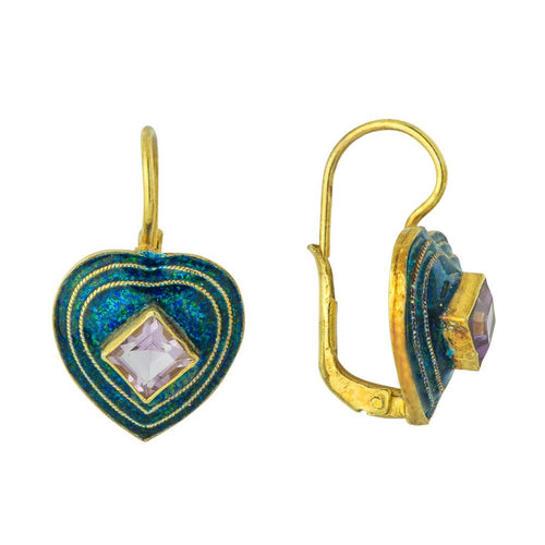 Lucy Lovelace Blue and Amethyst Earrings