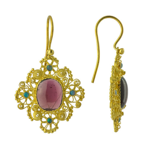 Marquessa Of Rockingham Garnet Screw Back Earrings