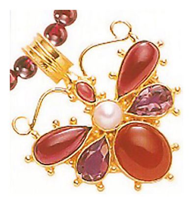 May Meadows Carnelian, Amethyst, Garnet and Pearl Necklace