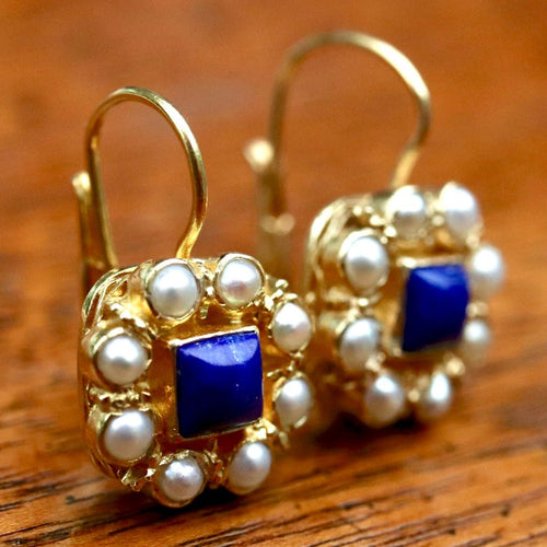16mm Lapis Lazuli Teardrop Leverback Earrings 14K White Gold - Trustmark  Jewelers