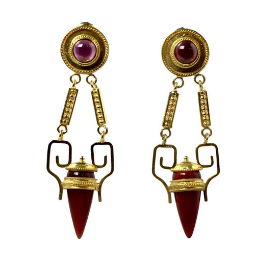 Nijinsky Carnelian and Garnet Earrings