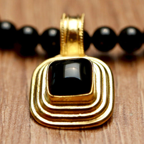 Onyx Ziggurat Necklace