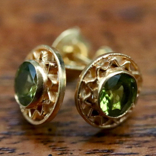 Openwork Peridot Stud Earrings