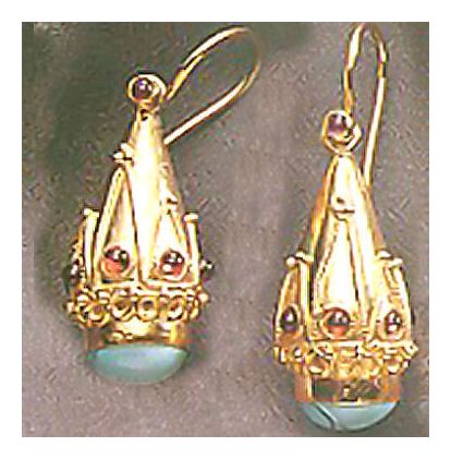 Princess Sophia Turquoise and Garnet Screw Back Earrings