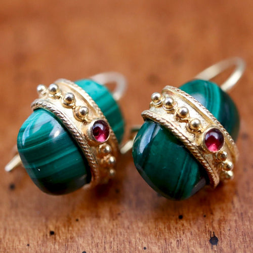 Russian Royal Malachite Earrings