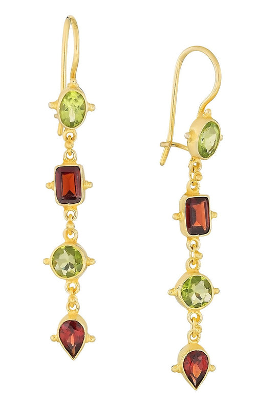 Tess of The D'urbervilles Peridot and Garnet Earrings