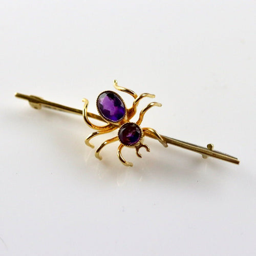 Vintage Costume Jewellery Gold Toned Spider Brooch 