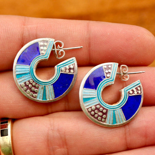 Vintage Laurel Burch May the Fourth Silver Earrings