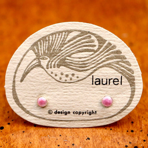 Vintage Laurel Burch Pink Enamel Gold-Vermeil Studs