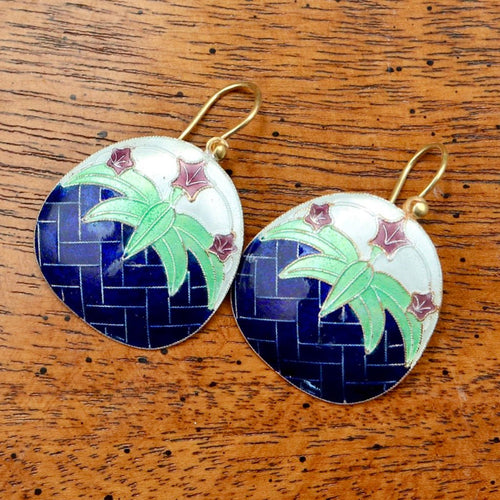 Vintage Shashi Blue Lily Earrings